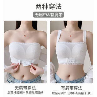Strapless Bra for Women, Thin Style, Minimizes Large Bust, Comfortable, Side Breast Collection, Non-Slip, Push-Up Bra, Anti-Sagging, Beautiful Back, Bandeau