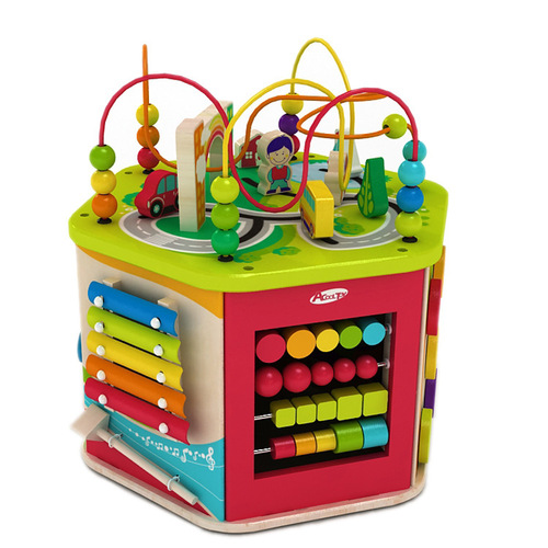 Children's Montessori Bead Stringing Blocks Multi-functional Cognitive Treasure Box Baby Early Education Zhejiang Xinyun Toys Wholesale