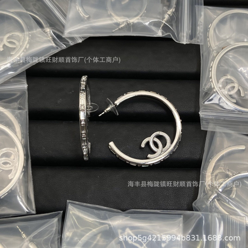 香家新款双C耳钉 小香风高版本花朵耳环镜面耳饰网红同款工厂直销|undefined