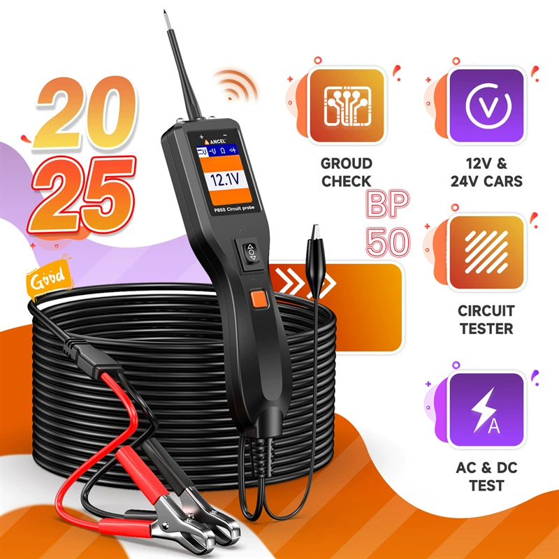 Ancel PB50 Car Battery Tester 12V 24V Power Инструмент для испытания электрических цепей