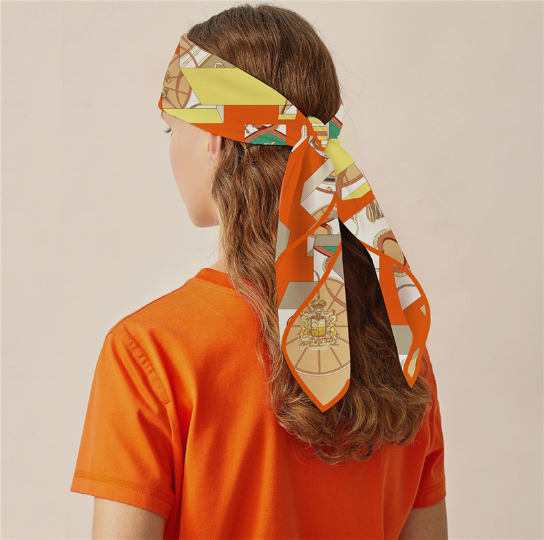 Small Women s Spring and Autumn Thin Korean Edition Versatile Printed Tie Hair Elegance Square Scarf Paired with Suit_voghion.com