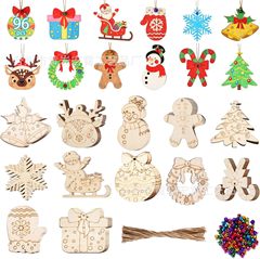 木のクリスマスツリーのペンダントの創意的な家庭の手描きの装飾のクリスマスの要素diyの空白の胚は小さい木片を飾ります。