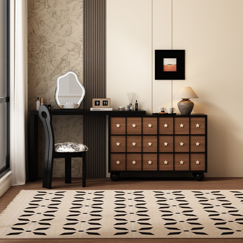 Fábrica directa de estilo medieval梳妆台 dormitorio moderno 2026 nuevo armario en una mesa de maquillaje dormitorio principal de madera sólida