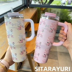 SITARAYURI巨无霸吸管杯保温杯大容量车载304不锈钢水杯保冷冰霸