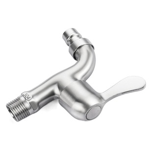 Washing Machine Faucet 304 Stainless Steel Fully Automatic 4 Points Mop Pool Quick Opening Water Nozzle Single Cooling Faucet for Home