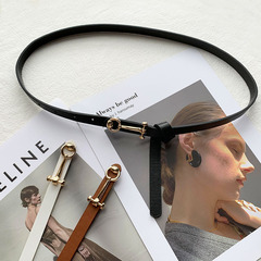 女士牛仔褲啞光腰帶女款褲帶夏季百搭青年時尚裙子裝飾西裝小皮帶