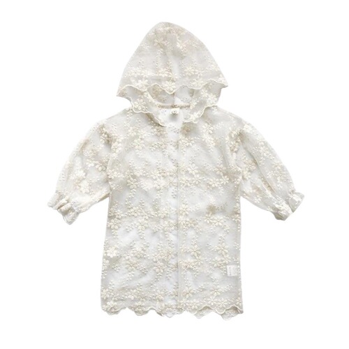 Summer Girls Sun Protective Jacket for Children, Short-Sleeve Lace Upstyle Children's Fashion Air-Conditioning Shirt