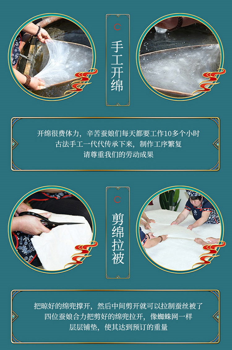 慕棉眠 全棉提花蚕丝被双宫桑蚕丝春秋被双人加厚冬被子母被