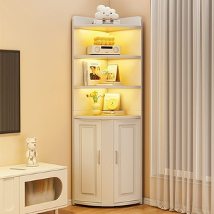 Corner Cabinet Corner Corner Storage Rack Floor-Standing Warm Triangular Bedroom Storage Cabinet Integrated Against the Wall Corner