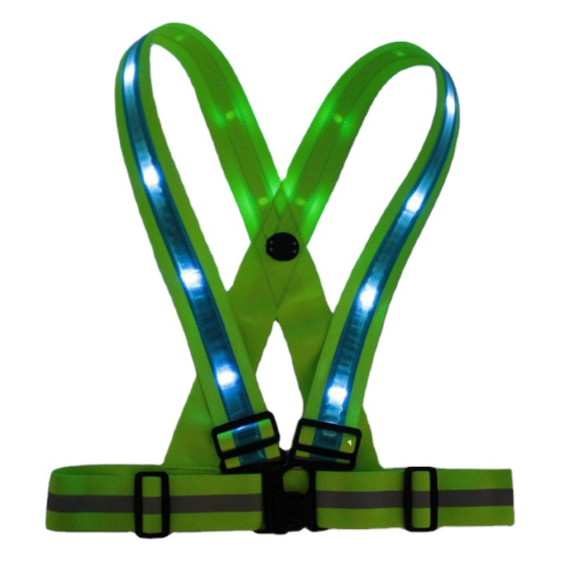 LED Chaleco de advertencia reflectante ropa de ciclismo ropa deportiva USB recargable LED luminoso Chaleco de la correa