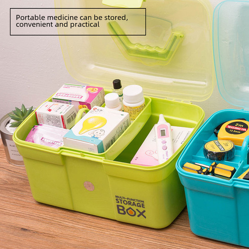 Home medical box transparent storage box organizer plastic toolbox portable storage box cosmetic storage box