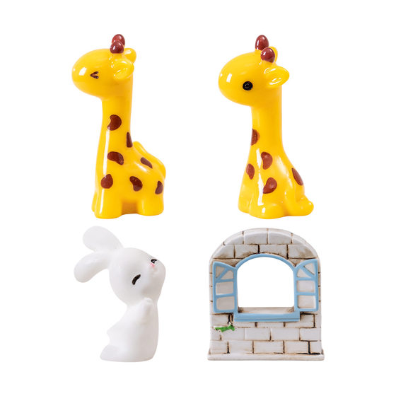 Micro landscape creative cute giraffe rabbit animal gardening succulent landscape decoration accessories Mini small ornaments