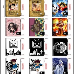 Summary 2 Vertical Bags] Animation and Cartoon Peripheral Wholesale One Piece Wallet Luffy Collection Order Short Style One Piece Dropshipping
