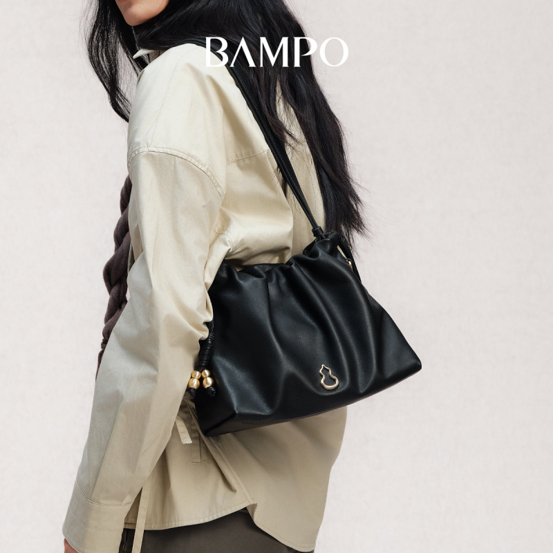 BAMPO半坡如愿云朵包小号 头层牛皮腋下单肩2025新款垃圾袋斜挎包|undefined
