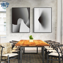 艺术极简挂画抽象几何客厅装饰画沙发后背景墙壁画高级感立体线条