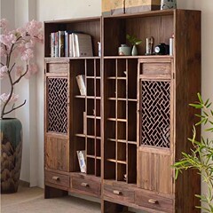 古いニレ材の古物棚 B&B 茶室 Duobaoge ティーセット茶ディスプレイラック中国のリビングルームの装飾ワインキャビネット本棚