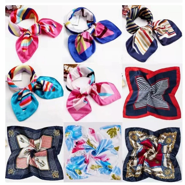 Promotional Gift Silk Scarf for Women, Spring and Autumn Decorative Winter Style, Versatile Imitation Silk Professional Neck Scarf, 50*50 Small Square Scarf