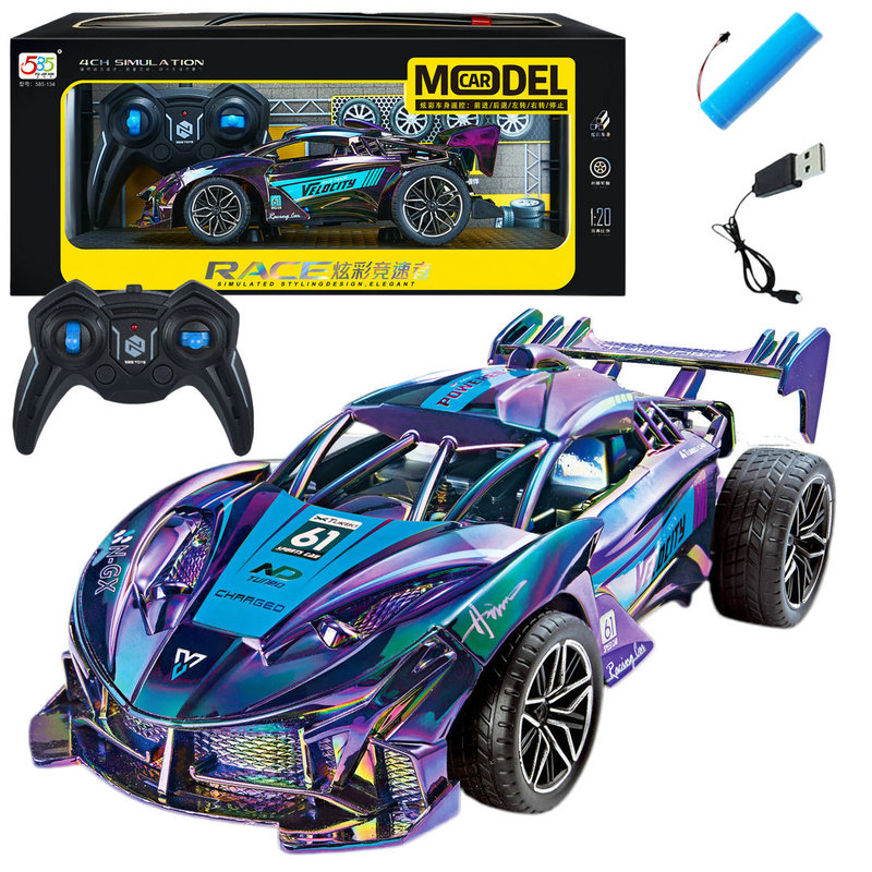 1:20 Four-Way Cool Charging Wireless Remote Control Car 585-134 Boy Model Stall Tutoring Class Children's Toy