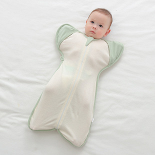 Baby sleeping bag surrender breathable dual-use newborn organic cotton anti-kick baby bag leg swaddling anti-shock