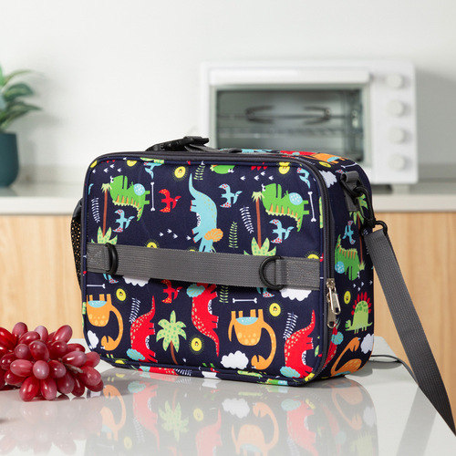  Amazon New American Crossbody Children's Cartoon Lunch Bag Oxford Cloth Colorful Student Insulated Bag
