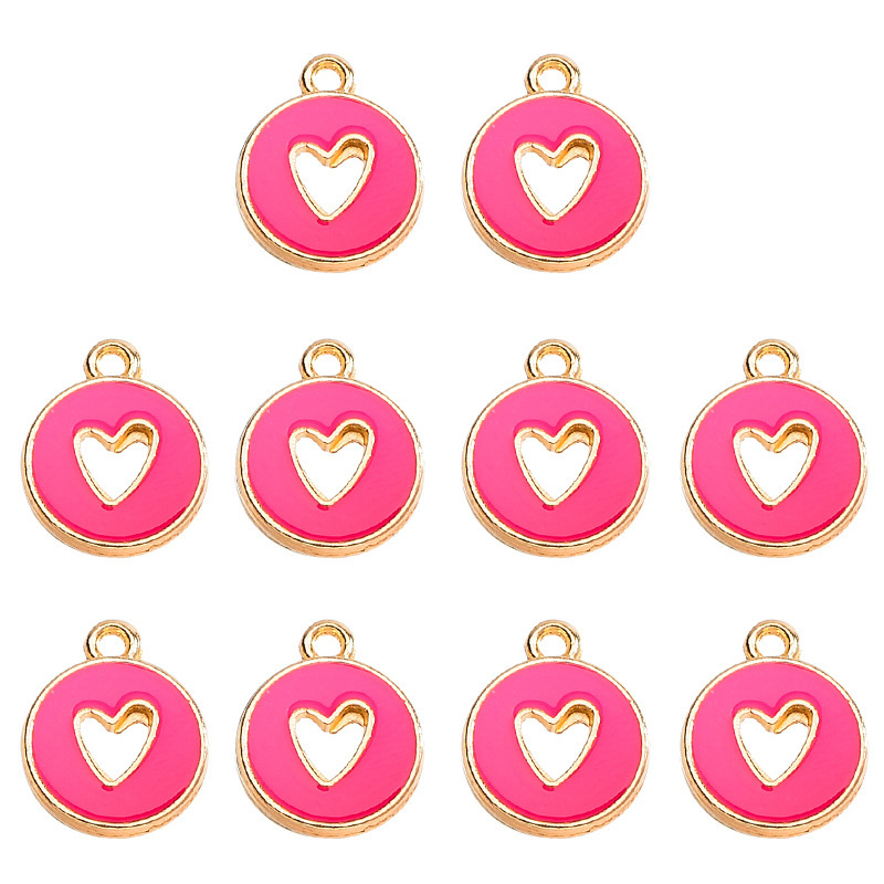 20 PCS/Package 12 * 14mm Alloy Multicolor Peach Heart Shape Pendant DIY Jewelry Accessories Bracelets Necklace display picture 9