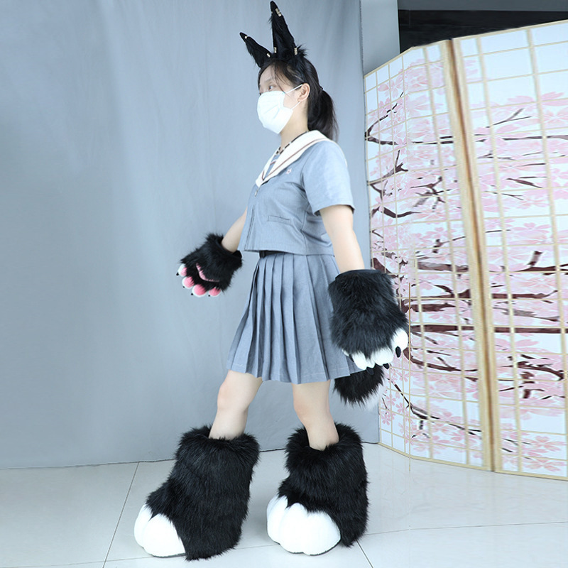 Una pieza hecha a mano Anubis antiguo egipcio mitología Cosplay Hu Lang oído JK tocado KC bestia oído diadema