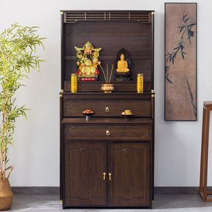 Modern Three-Tier Buddha Cabinet Altar Table New Chinese Style Standing Cabinet Guan Gong Altar Shrine Home Living Room Worship Table