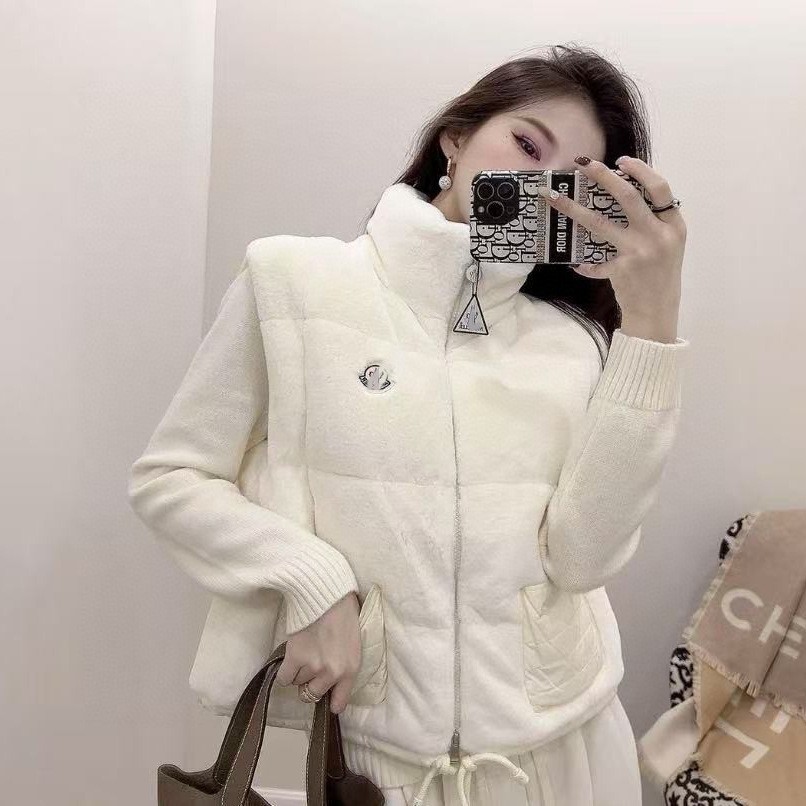 羽绒服25秋冬新款蒙家正确版无袖毛绒抽绳马甲保暖立领外套