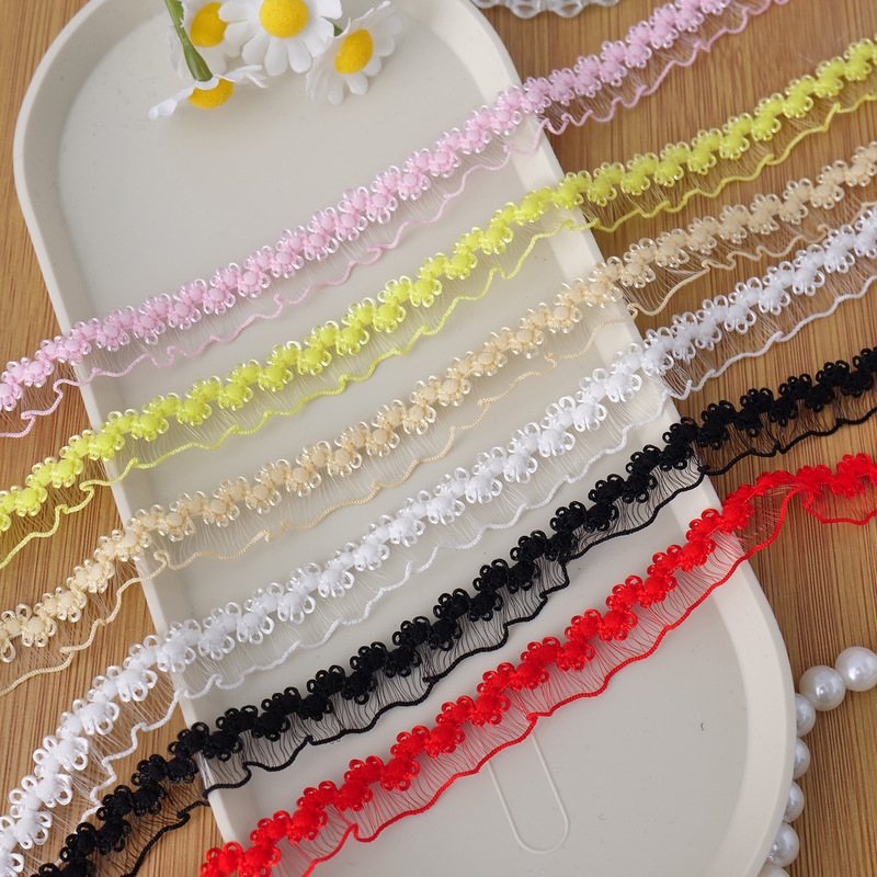 Ready Supply 1.5cm Crown Single Row Single Side Fish Silk Elastic Band DIY Toy Doll Elastic Decorative Band Ready Supply 1.5cm Crown Single Row Single Side Fish Silk Elastic Band DIY Toy Doll Elastic Decorative Band