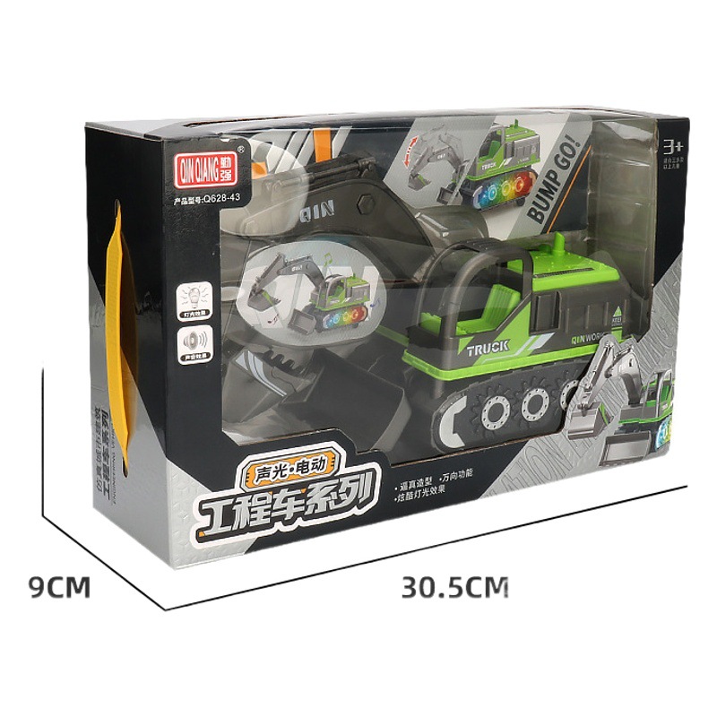 Coche de juguete de la excavadora eléctrica para niños Luz DE LA MÚSICA Modelo de simulación de vehículo de ingeniería universal