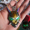 Glowing metal mask, minifigure, keychain, upgraded version, 8cm