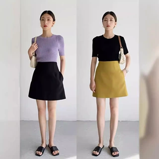 黑色西装半身裙女夏季高腰短款A字裙职业直筒裙遮胯显瘦包臀裙立