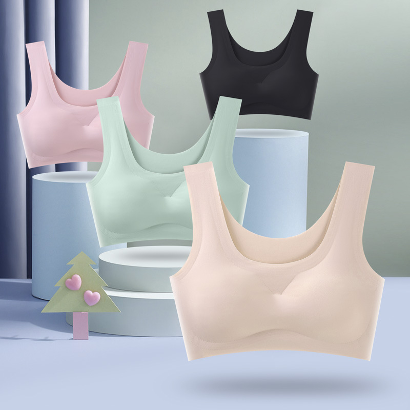 Explosive Japanese Shangpin Anxin Generation Seamless Underwear One-piece Women's Ice Silk Beauty Back Sports Yoga Vest Bra