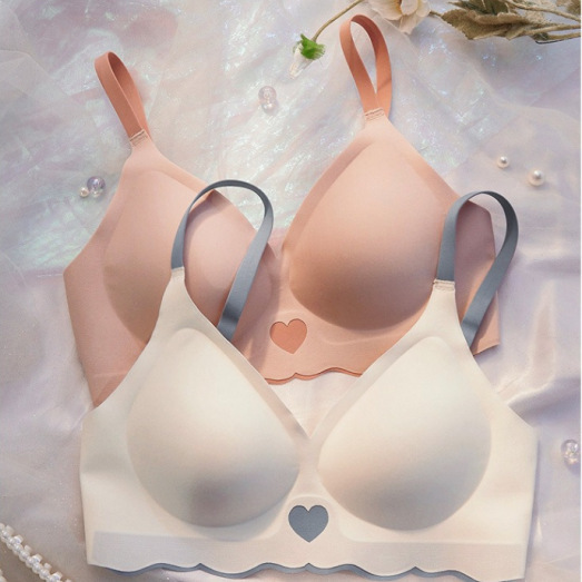 Cross-border Underwear Women's One-piece Non-marking Parammary Breast-free Rings Large Chest Small Gather-up Comfortable Women's Thin Bra