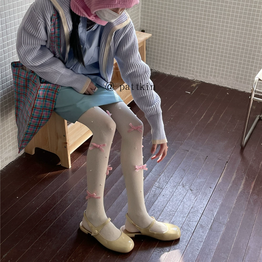 PATTKIN осенне-зимние Бархатные носки в Вертикальную Полоску молочно-белые женские сердечки с бархатным Бантом Жемчужная верхняя одежда цельная