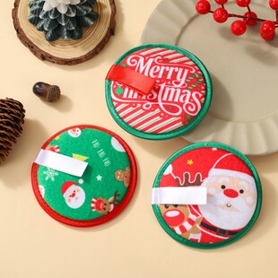 Manufacturer Wholesale Christmas Printed Face Wash Sponge Amazon Cross-Border New Product Printed Clear Water Makeup Remover Face Wash Sponge