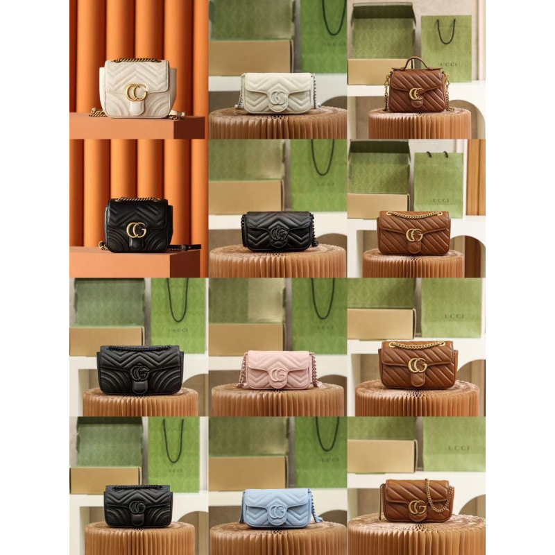 Original Leather High Version Double g Bag Marmont Love Bag Mini Wine Bag Chain Women's Bag Big Brand High Quality