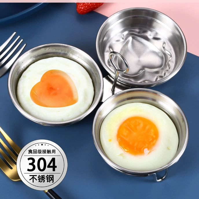 Polypack 304 нержавеющая сталь Egg Mold – формы сердце и круг для жареных, паровых и вареных яиц