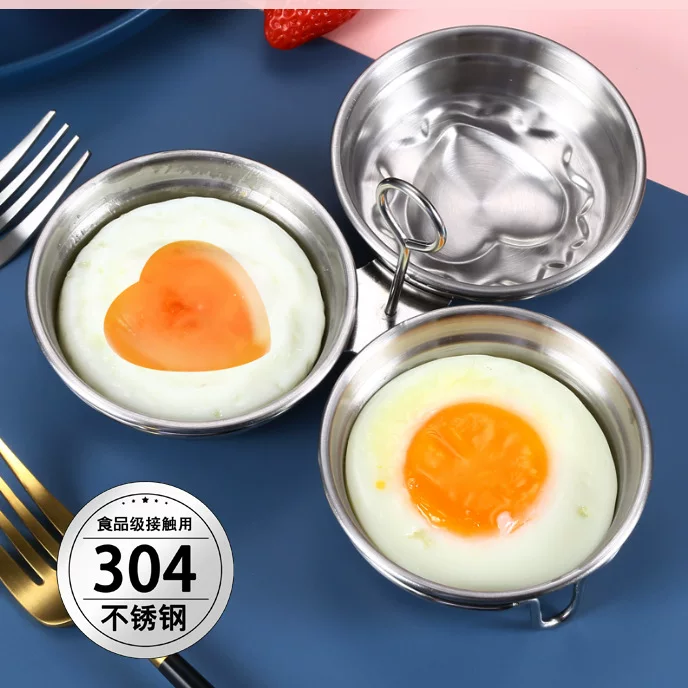 Polypack 304 нержавеющая сталь Egg Mold – формы сердце и круг для жареных, паровых и вареных яиц