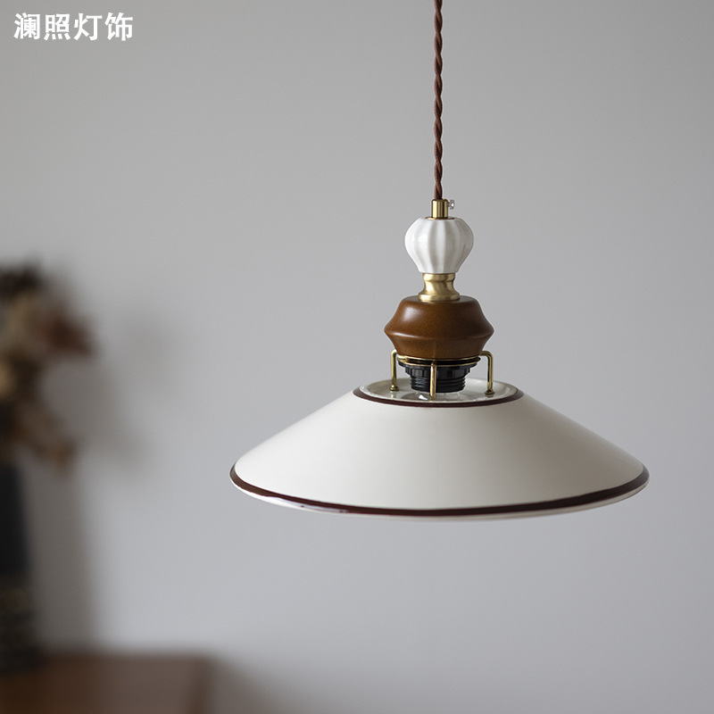 法式中古手绘陶瓷吊灯复古餐厅玄关餐桌创意个性吧台书房单头灯具