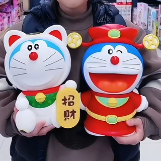 正版哆啦a梦手办超大存钱罐儿童男孩女孩大号女生储蓄罐桌面摆件