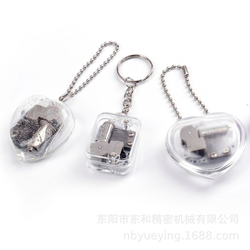 正方形アクリルキーホルダーdiyハート型音楽オルゴール創意工芸品プレゼント誕生日プレゼントペンダント|undefined