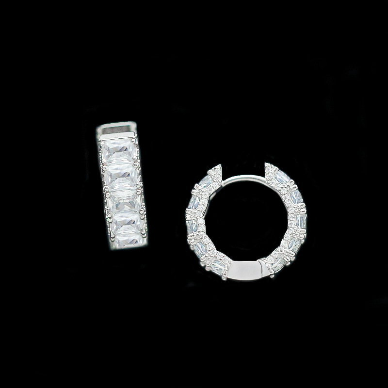 JXJ.s925纯银蒂家 密镶长钻耳环女 气质大牌轻奢小众精致潮耳饰品