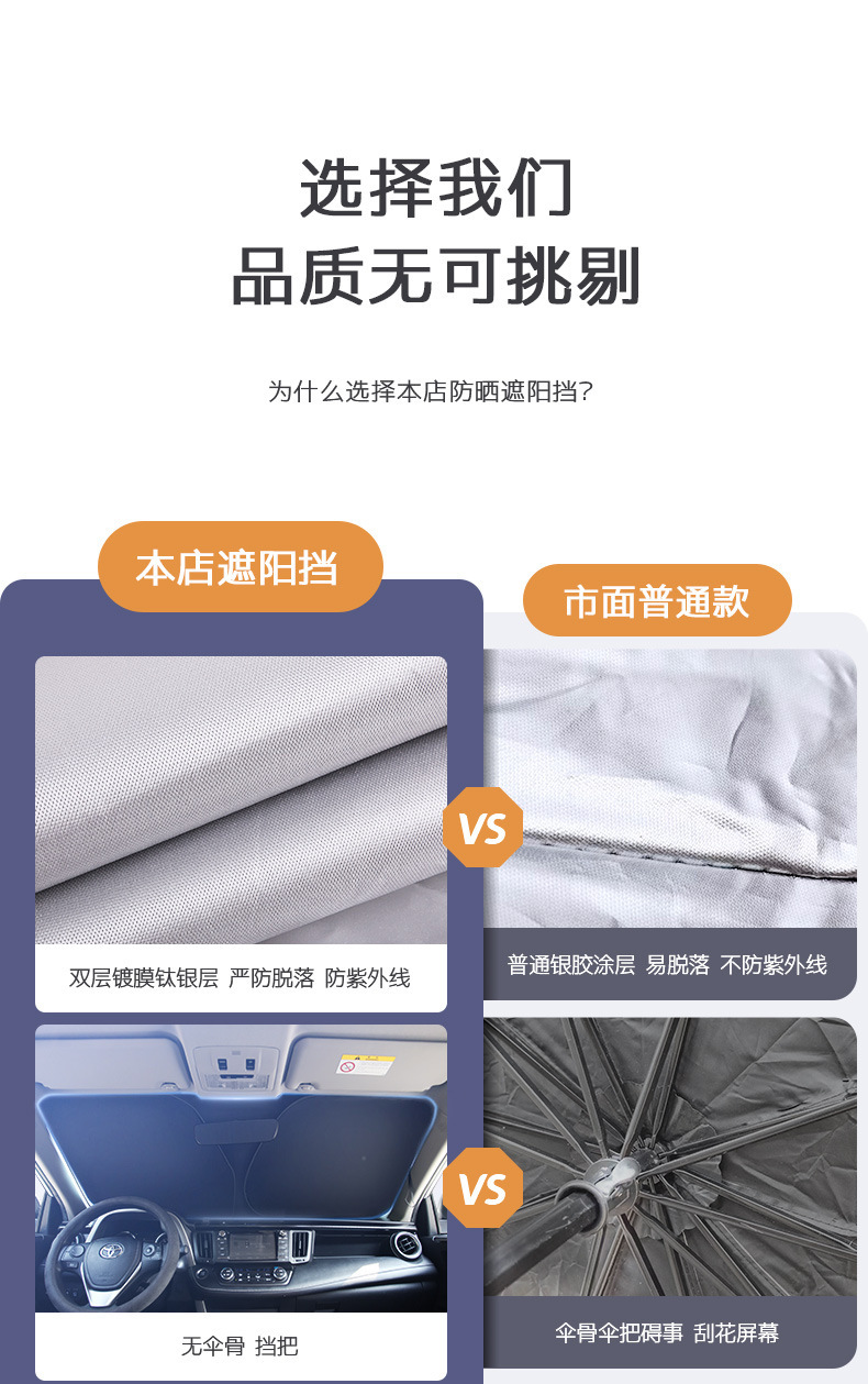 Car Sunshade Front Windshield Sunshade New Folding Double Circle Sunshade Car Front Sunshade