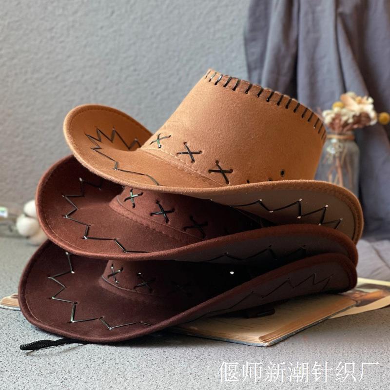 Western Cowboy Hat for Men and Women, Large Brim, Sun Protection, Leather, Retro Style, Outdoor Travel Photography Hat Western Cowboy Hat for Men and Women, Large Brim, Sun Protection, Leather, Retro Style, Outdoor Travel Photography Hat