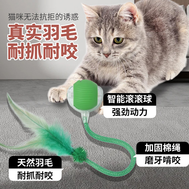 犬の散歩用のスマートな自動猫おもちゃボール、猫のおもちゃを楽しませて退屈を和らげる電動子猫猫おもちゃボール、サイレントジャンプボール猫おもちゃ|undefined