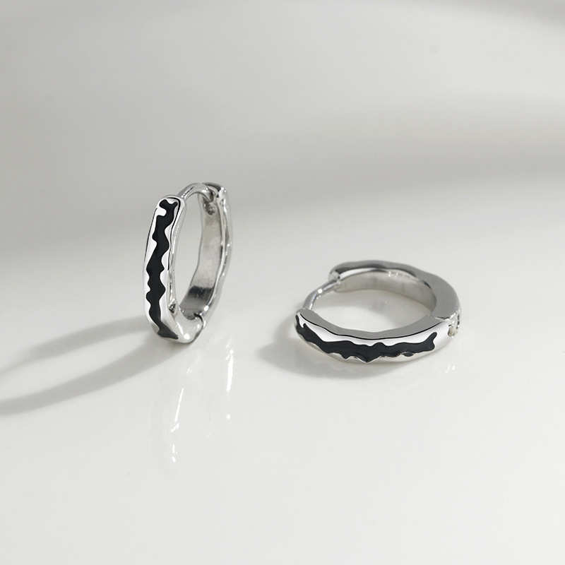 Red Venom Style Single Earring Irregular Glaze Men's Earring_voghion.com