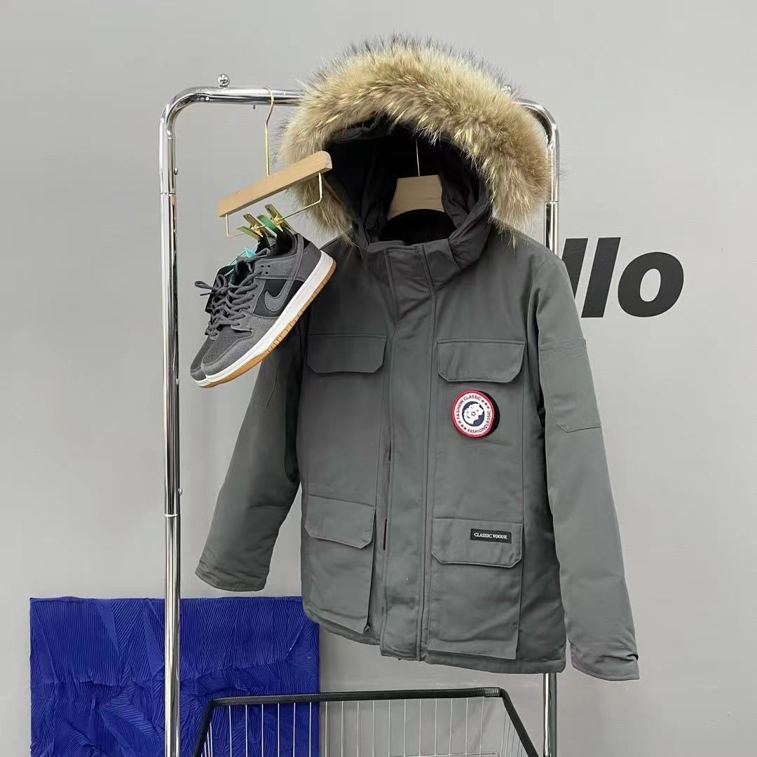 Chaqueta de plumón estilo workwear transfronteriza, modelo nuevo de invierno 2023 para hombres y mujeres, estilo workwear para parejas, parka del mismo estilo, engrosada