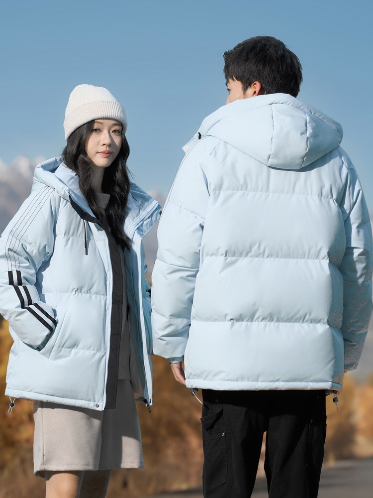 ダウンジャケット男性2024秋冬の新型帽子付きアヒルのベルベットと厚いタイプの保温レジャースポーツ男女同タイプのコート