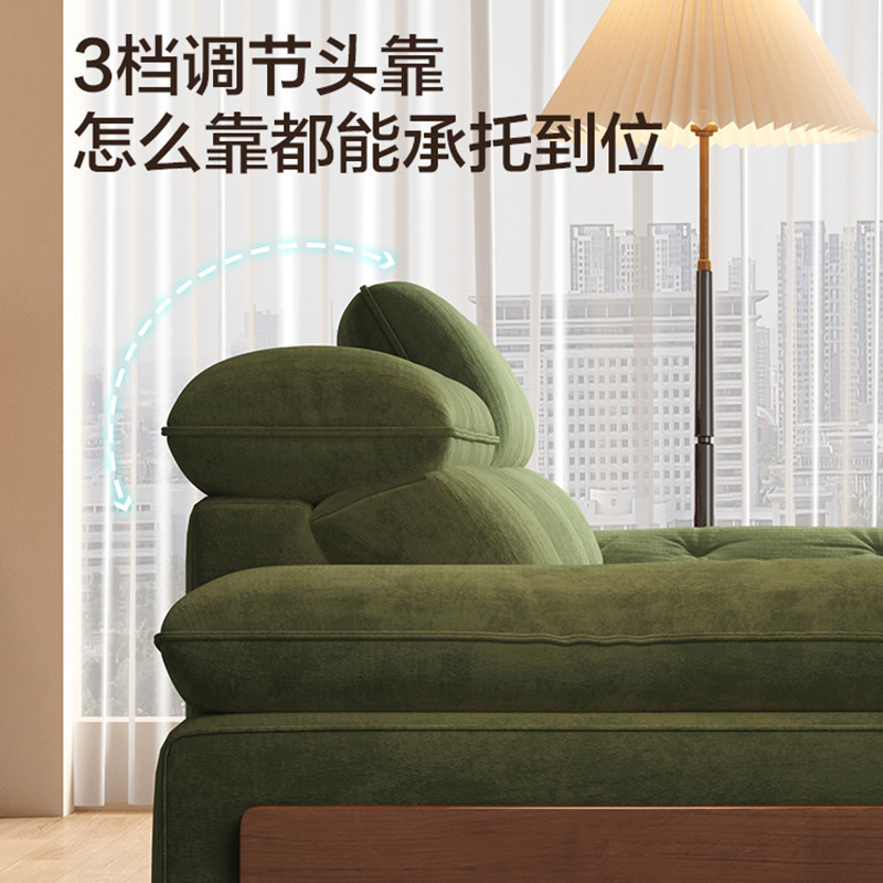 中古风可拆洗雪尼尔沙发客厅小户型直排双人实木佛山家具布艺沙发|undefined